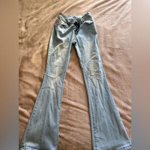 SHEIN Light Gray Flare Jeans